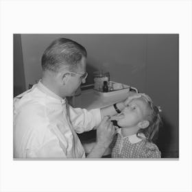 Doctor Examines Daughter Of Farm Worker Living At The Fsa (Farm Security Administration) Labor Camp, Caldwell, Canvas Print