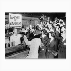 End Of Prohibition Celebration, Vintage Black and White Photo Canvas Print