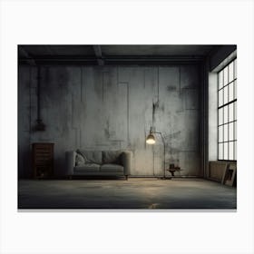 Empty Room In An Industrial Building Canvas Print