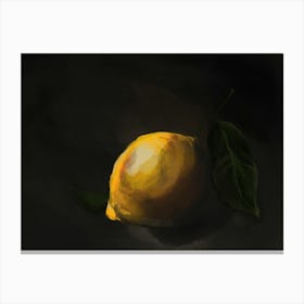 Lemon Oil Painting Print Fruit Vintage French Provincial Canvas Print