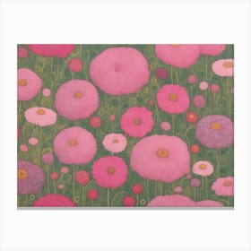 Pink Poppies Gustav Klimt Canvas Print