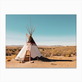 Tepee In Desert Canvas Print