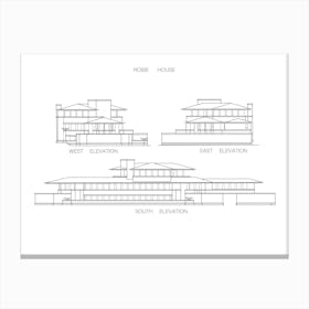 Robie House Elevation Canvas Print