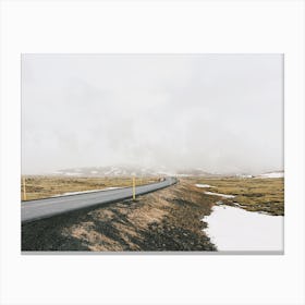 Foggy Iceland Road Canvas Print