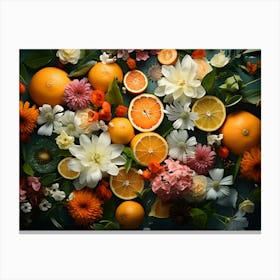 Flowers And Citrus 6 Canvas Print