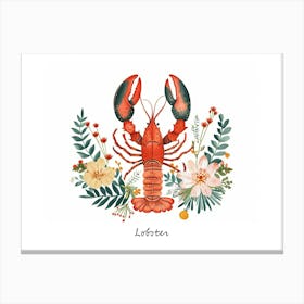 Little Floral Lobster 2 Poster Canvas Print