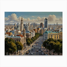 Cityscape art Canvas Print