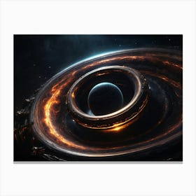 Default Black Hole Above It Gas Giant Tube With Rings As Suppo 3 Canvas Print