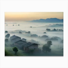 Misty Village 1 Canvas Print