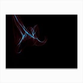 Glowing Abstract Curved Blue And Red Lines 13 Canvas Print