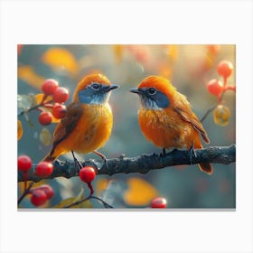 Beautiful Bird on a branch 18 Canvas Print