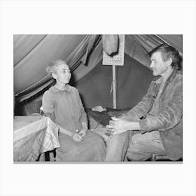 White Migrant And His Wife In Camp Near Sebastian, Texas, Both Are West Texans Who Have Come To The Valley For The Canvas Print