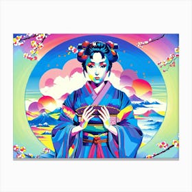 Geisha Poly Art 2 Canvas Print