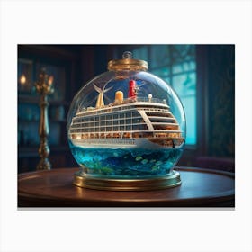 3default Luxury Cruise Ship In A Bottle High Detail Sharp Focus 1 Canvas Print