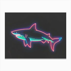Neon Sign Inspired Shark 5 Canvas Print