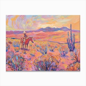 Cowboy Painting Chihuahuan Desert Texas 5 Canvas Print