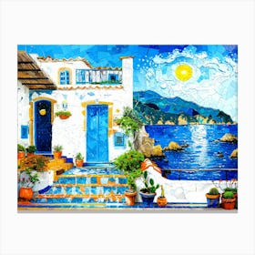 Seaside Rendezvous - Azure Vacay Canvas Print