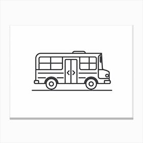 School Bus Line Icon 1 Canvas Print