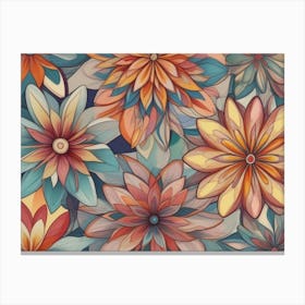 Abstract Floral Pattern Canvas Print