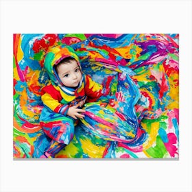 Colourful Baby Painting Canvas Print