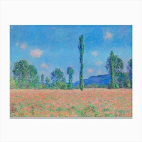 Poppy Field, Giverny (1890–1891), Claude Monet Canvas Print
