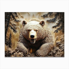 Elegant 3d Bear in Stunning Ambiance Canvas Print