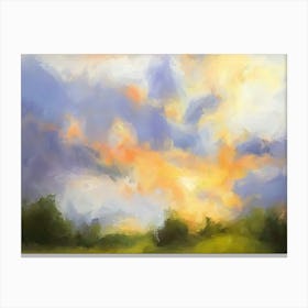 Sunset In The Field 1 Canvas Print