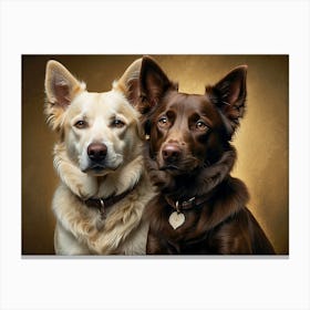 Two Shepherd Dogs Canvas Print