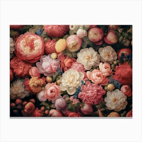 Muted Baroque Flowers Canvas Print