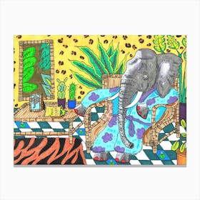 Elephant At Home Canvas Print