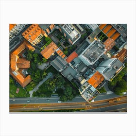 Aerial View Of A City Milan Canvas Print
