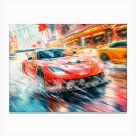 Fast car bokeh Canvas Print