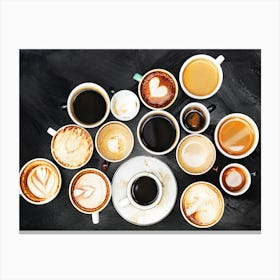 Coffee Mugs - coffee poster, kitchen wall art Canvas Print