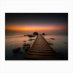 Pier At Sunset Canvas Print