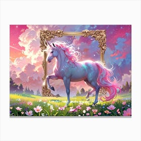 Unicorn In A Frame 1 Canvas Print