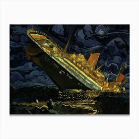 Sinking Of The Titanic Canvas Print