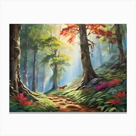 Fox In The Woods 1 Canvas Print