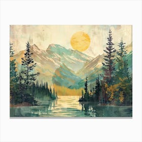 Landscape Retro Illustration 1 Canvas Print