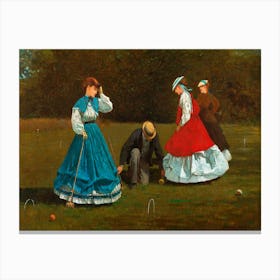 Croquet Scene (1866), Winslow Homer Canvas Print