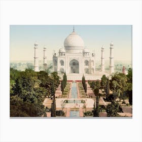 Taj Mahal Vintage Illustration Canvas Print