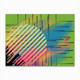 Green abstract grid Canvas Print
