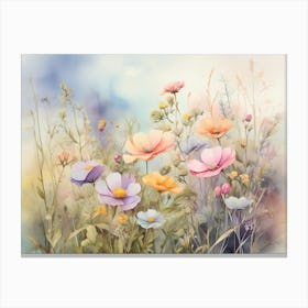 Flowers In The Meadow paintings art print Canvas Print