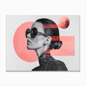 Portrait Of A Woman With Sunglasses 2 Canvas Print