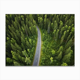 An Aerial View Capturing The Blinding Beauty Of A Life Filled Forest In Sweden Sprawling Spruce And (1) 2 Canvas Print