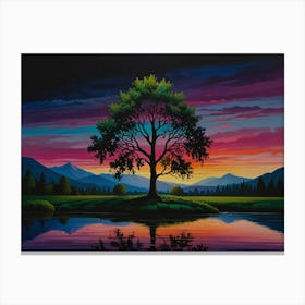 Sunset Tree Canvas Print