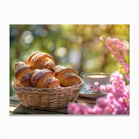 Croissants And Coffee 1 Canvas Print