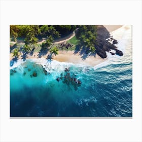 Aerial View Of A Tropical Island Canvas Print