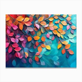 Abstract Leaves Painting Canvas Print