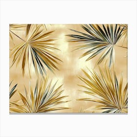 Gold Palm Leaves Canvas Print