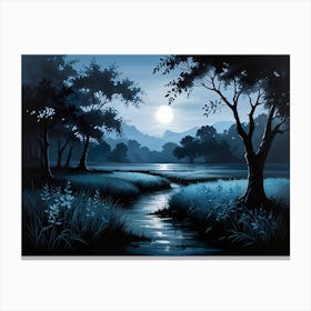 Moonlight In The Forest 2 Canvas Print